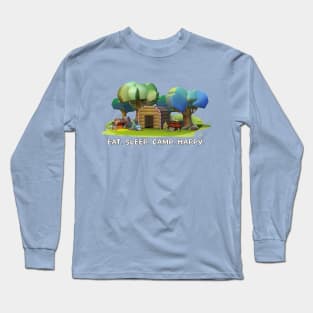 Eat sleep camp happy Long Sleeve T-Shirt